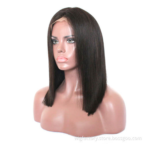 factory price the beautiful straight bob, 4*4 lace closure bob wig,virgn brazilian frontal  human hair wigs
